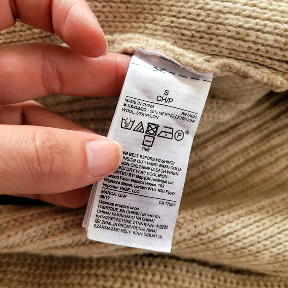 Merino Wool Blend Long Sweater Vest Cardigan Sz S - Picture 3 of 4